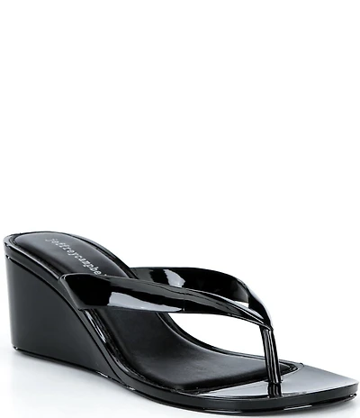 Jeffrey Campbell Gigabyte Jelly Thong Wedge Sandals
