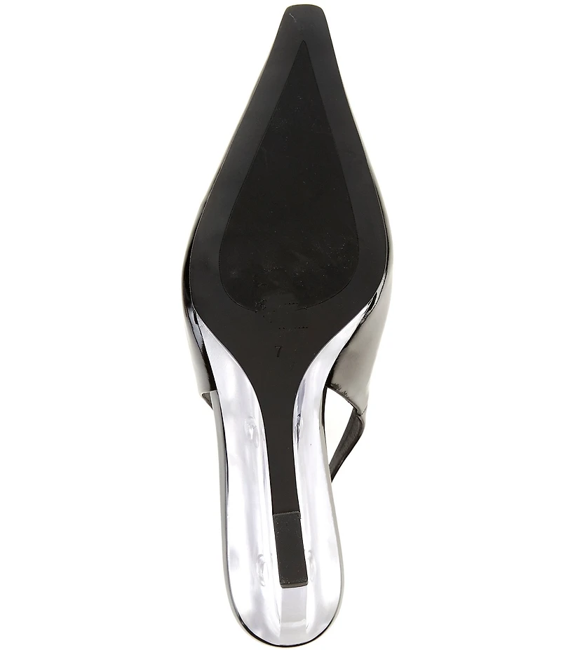 Jeffrey Campbell Glacial Patent Leather Transparent Wedge Slingback Pumps