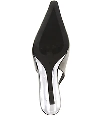 Jeffrey Campbell Glacial Patent Leather Transparent Wedge Slingback Pumps