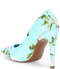 Jeffrey Campbell Good-Sequin Floral Stiletto Pumps