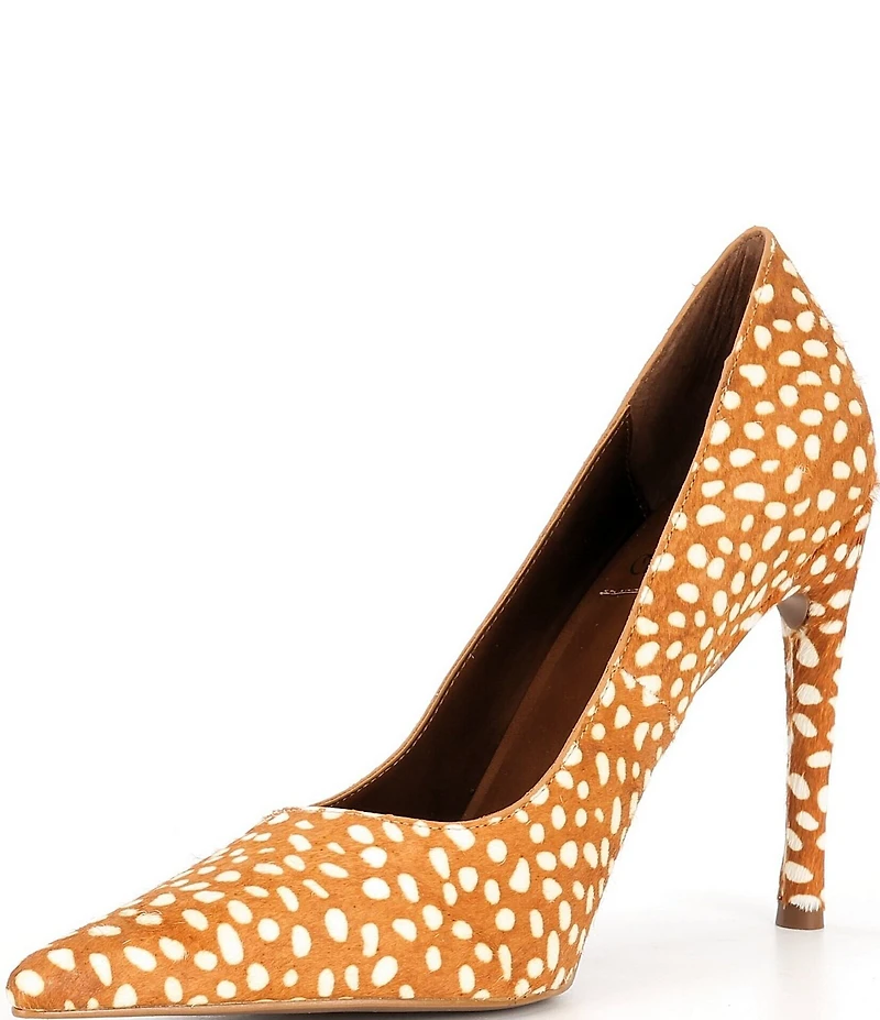 Jeffrey Campbell Goodluck-F Spotted Animal Print Calf Hair Pumps