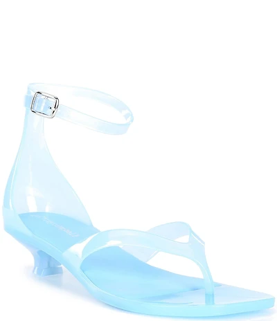 Jeffrey Campbell Gummy Ankle Strap Kitten Heel Thong Sandals