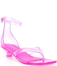 Jeffrey Campbell Gummy Ankle Strap Kitten Heel Thong Sandals