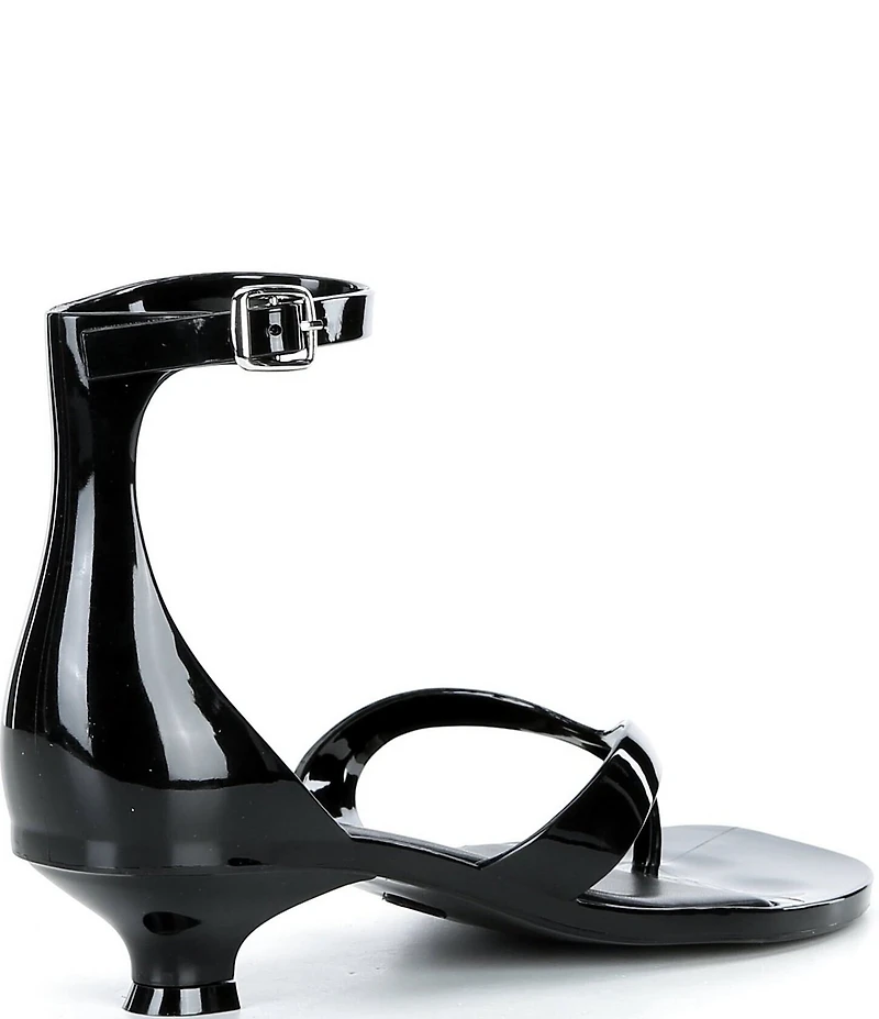 Jeffrey Campbell Gummy Ankle Wrap Kitten Heel Thong Sandals