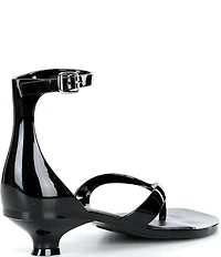 Jeffrey Campbell Gummy Ankle Wrap Kitten Heel Thong Sandals