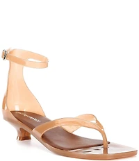 Jeffrey Campbell Gummy Transparent Ankle Strap Kitten Heel Jelly Thong Sandals