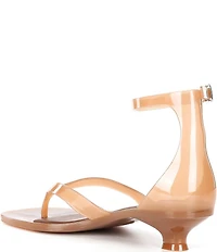 Jeffrey Campbell Gummy Ankle Wrap Kitten Heel Thong Sandals