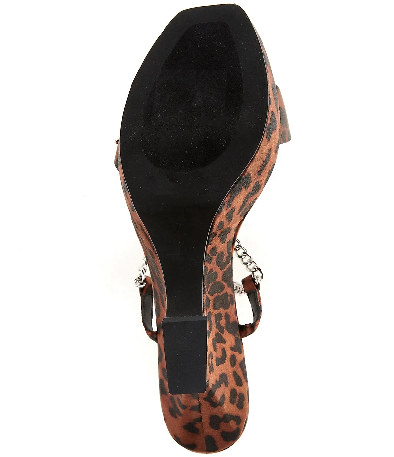 Jeffrey Campbell Hottie Cheetah Print Star Chain Platform Wedge Sandals