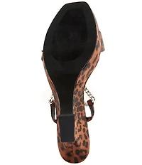 Jeffrey Campbell Hottie Cheetah Print Star Chain Platform Wedge Sandals