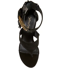 Jeffrey Campbell I-Dare-U Suede Fringe Hardware Ankle Wrap Dress Sandals