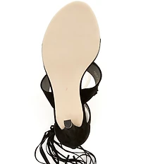 Jeffrey Campbell I-Dare-U Suede Fringe Hardware Ankle Wrap Dress Sandals