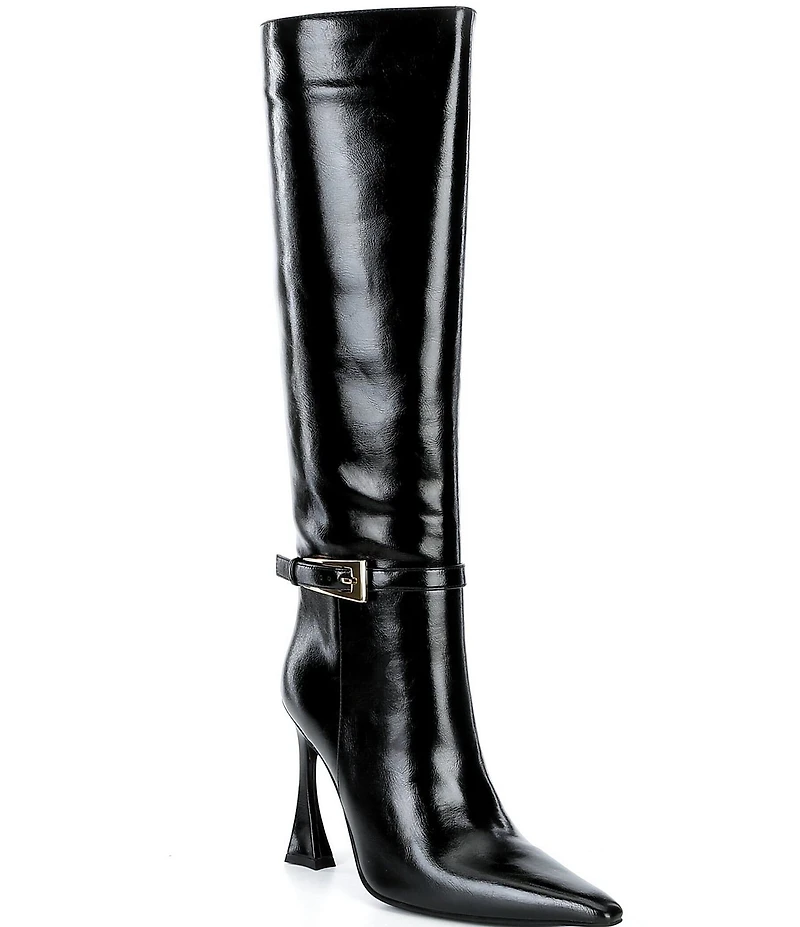 Jeffrey Campbell Identity Buckled Strap Tall Dress Boots