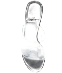 Jeffrey Campbell Iridessa Clear Vinyl Open Wedge Dress Slide Sandals