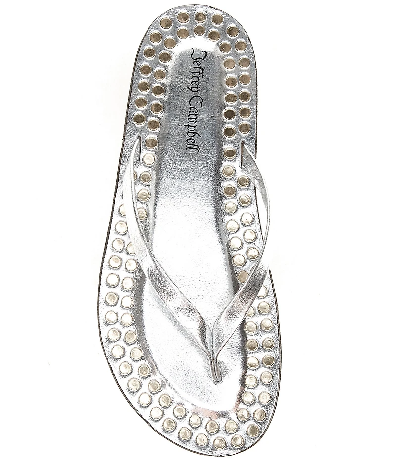 Jeffrey Campbell Katrina Flat Thong Studded Flip Flop Sandals