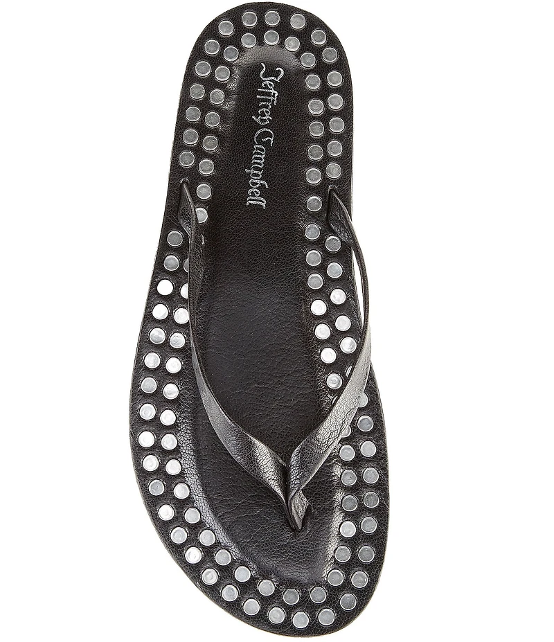 Jeffrey Campbell Katrina Flat Thong Studded Flip Flop Sandals