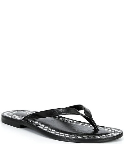 Jeffrey Campbell Katrina Flat Thong Studded Flip Flop Sandals