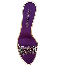 Jeffrey Campbell Kleo Metallic Grape Ornament Ankle Wrap Dress Sandals