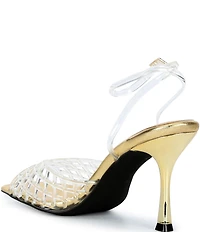 Jeffrey Campbell Lattix Clear Ankle Strap Dress Sandals