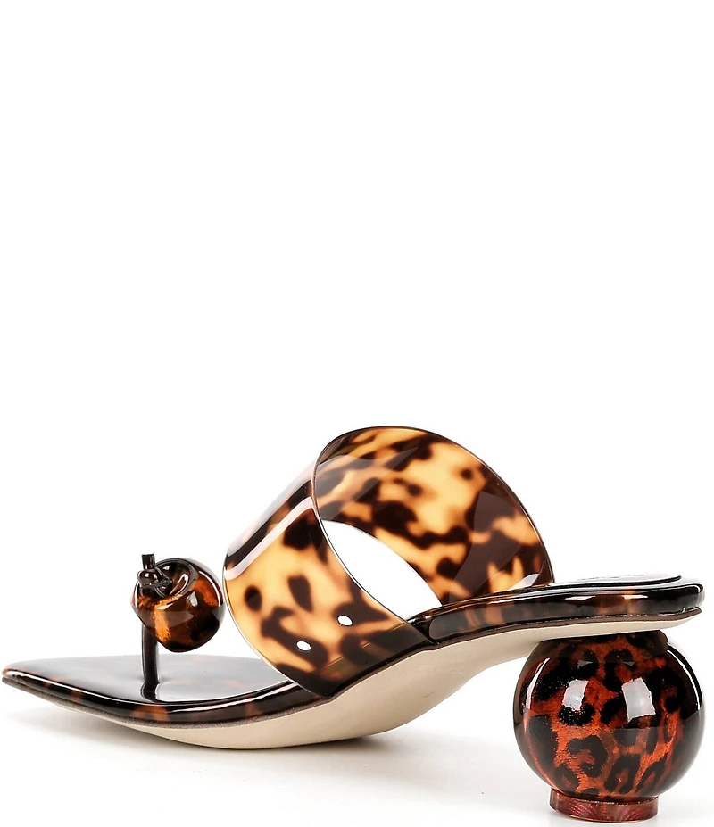 Jeffrey Campbell Latus Tortoise Print Toe Post Ball Heel Sandals