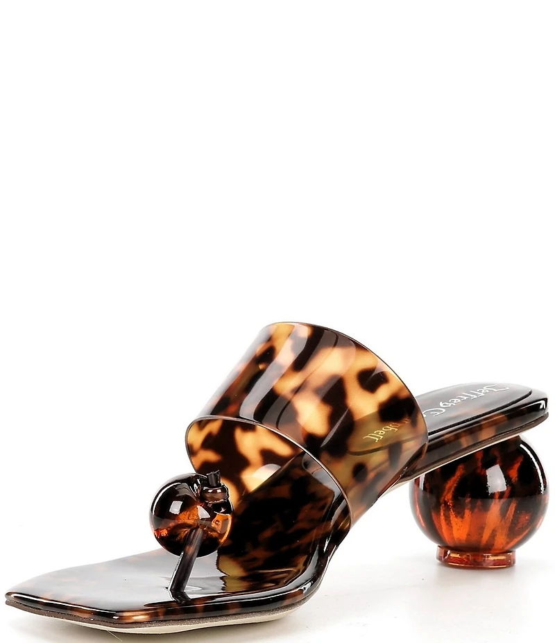 Jeffrey Campbell Latus Tortoise Print Toe Post Ball Heel Sandals