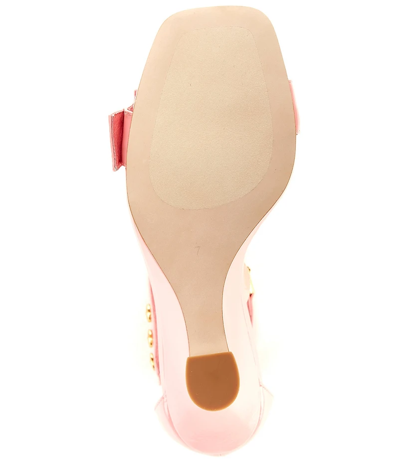 Jeffrey Campbell Leonite Patent Lion Hardware Sculpted Wedge Sandals