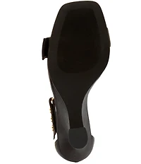 Jeffrey Campbell Leonite Satin Lion Hardware Sculpted Wedge Sandals