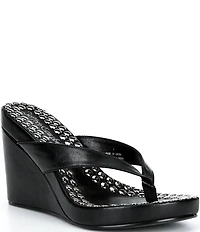 Jeffrey Campbell Liezel-ST Studded Platform Wedge Thong Sandals