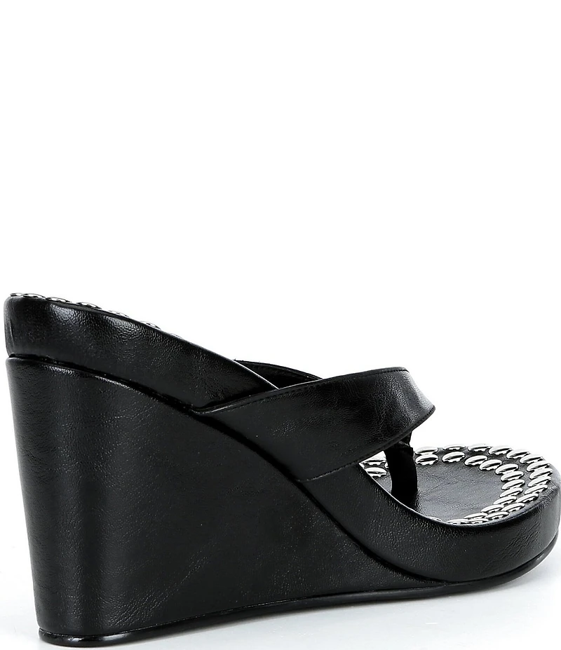 Jeffrey Campbell Liezel-ST Studded Platform Wedge Thong Sandals