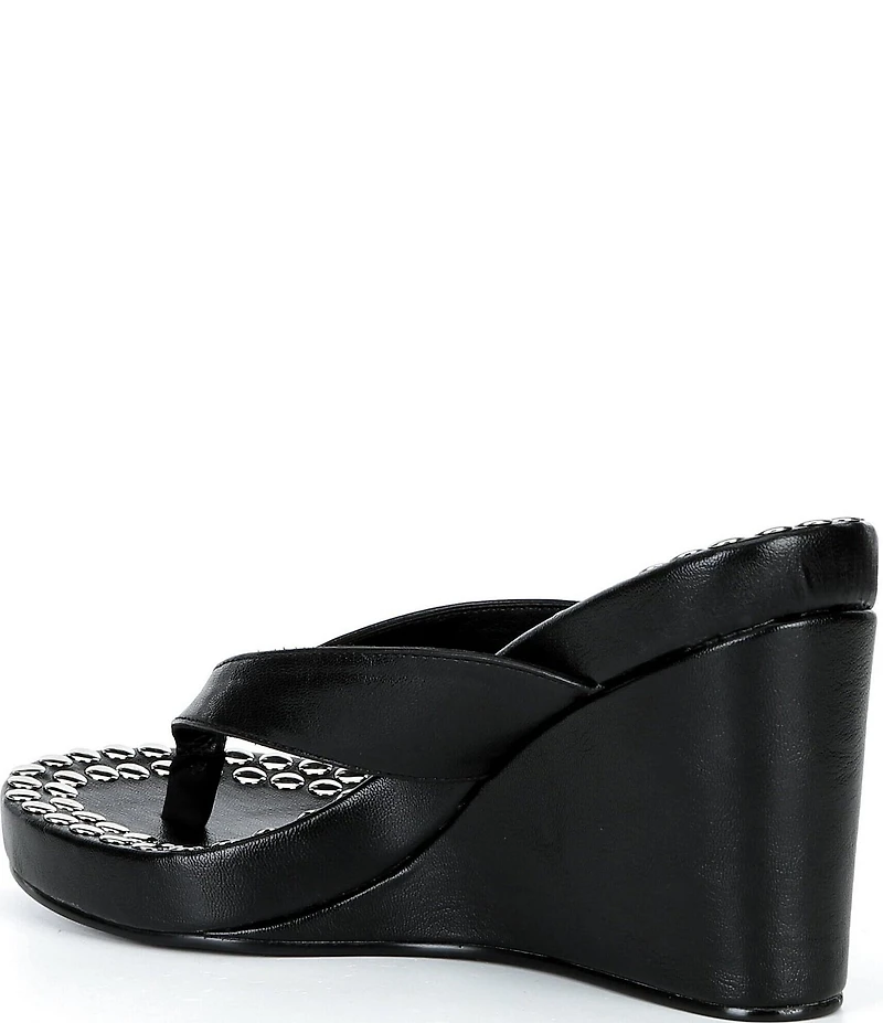 Jeffrey Campbell Liezel-ST Studded Platform Wedge Thong Sandals