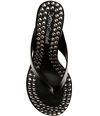 Jeffrey Campbell Liezel-ST Studded Platform Wedge Thong Sandals