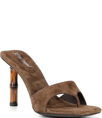 Jeffrey Campbell Linette Suede Bamboo Heel Thong Sandals