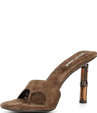 Jeffrey Campbell Linette Suede Bamboo Heel Thong Sandals