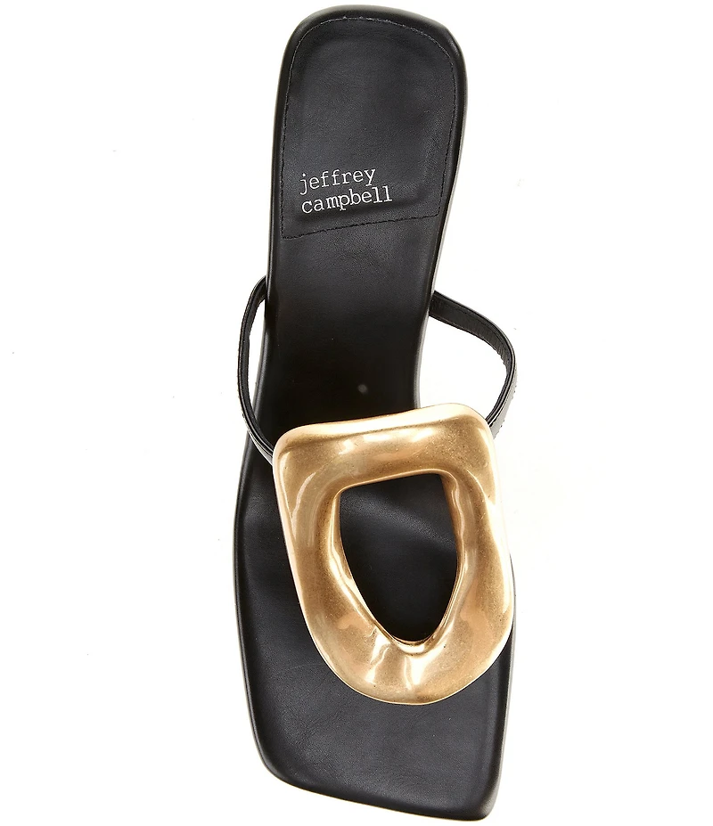 Jeffrey Campbell Linq Leather Ornamented Thong Sandals