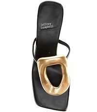 Jeffrey Campbell Linq Leather Ornamented Thong Sandals