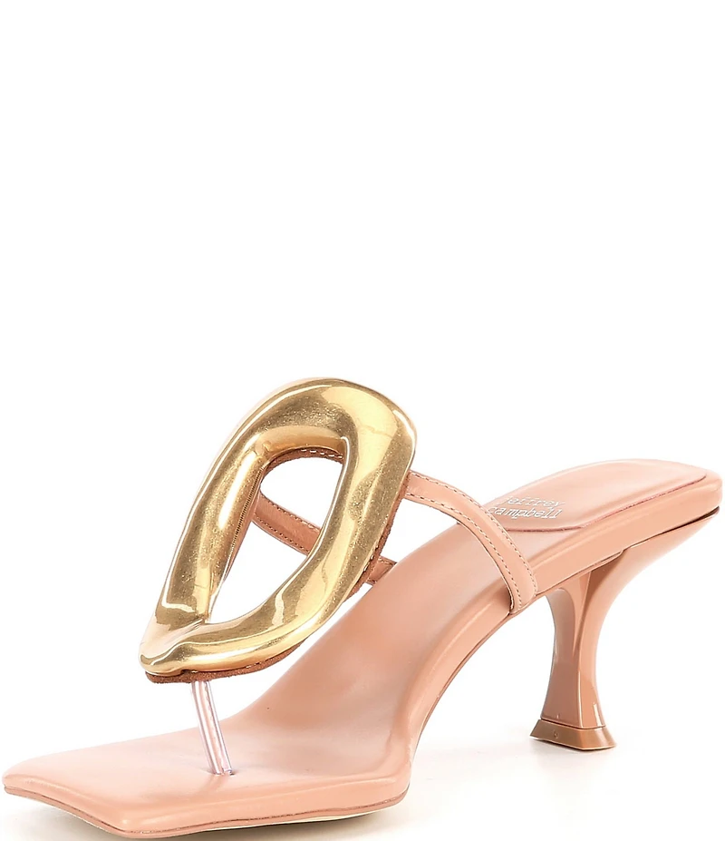 Jeffrey Campbell Linq Leather Ornamented Thong Sandals