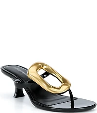Jeffrey Campbell Linq-Up Jelly Metallic Ornament Thong Dress Sandals