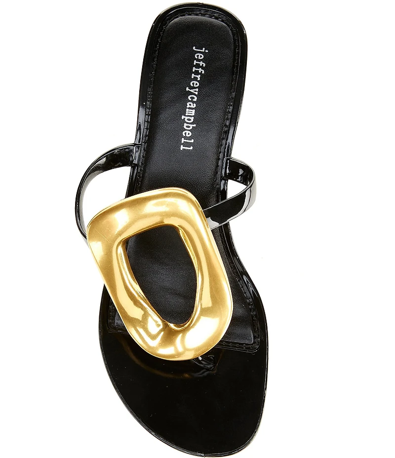 Jeffrey Campbell Linq-Up Jelly Metallic Ornament Thong Dress Sandals