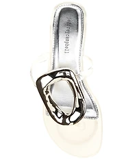 Jeffrey Campbell Linq-Up Jelly Metallic Ornament Thong Dress Sandals