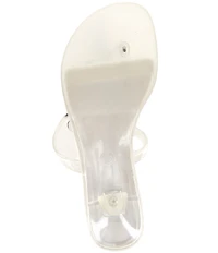 Jeffrey Campbell Linq-Up Jelly Metallic Ornament Thong Dress Sandals