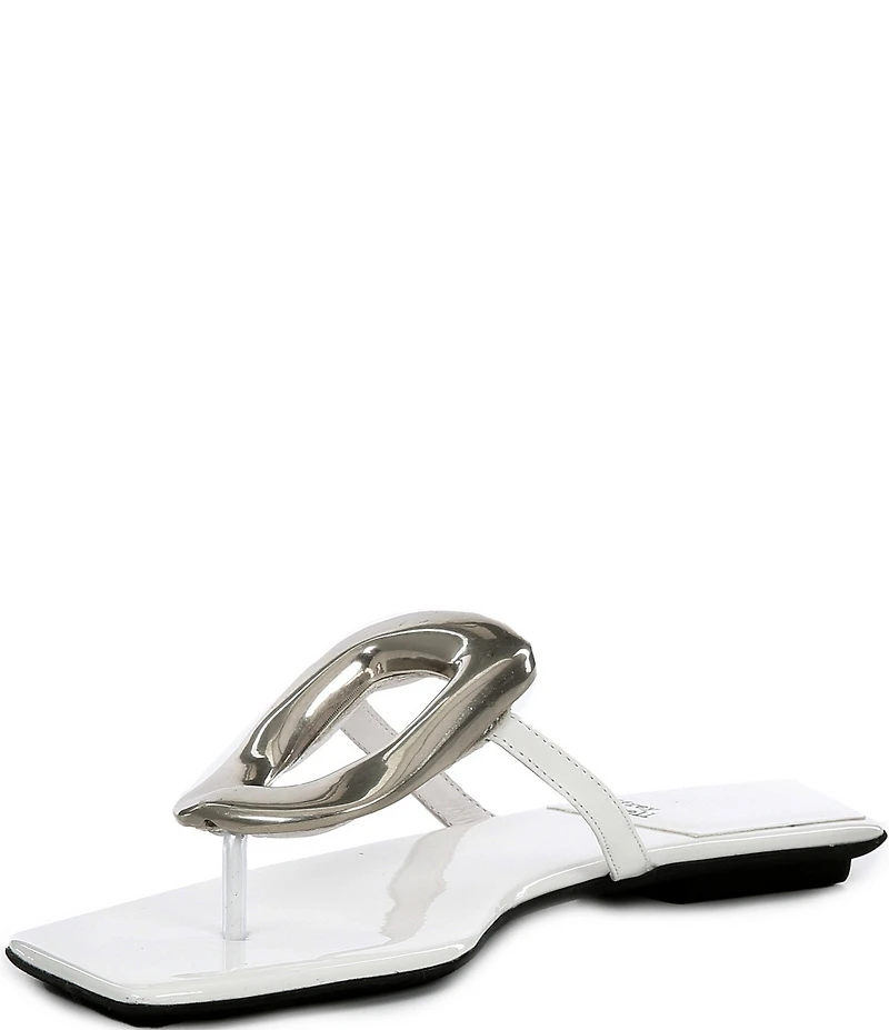 Jeffrey Campbell Linques Patent Leather Ornament Flats Sandals