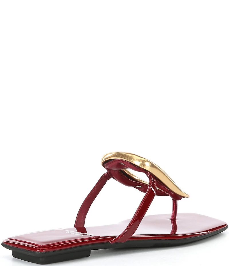 Jeffrey Campbell Linques Patent Leather Ornament Flats Sandals