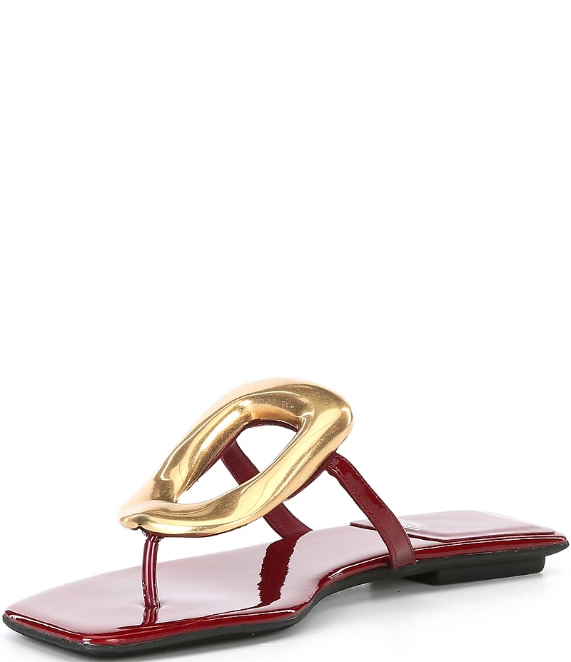Jeffrey Campbell Linques Patent Leather Ornament Flats Sandals