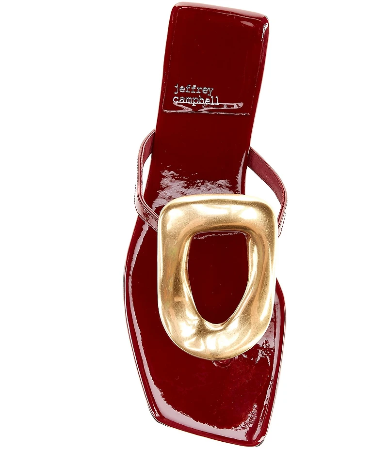Jeffrey Campbell Linques Patent Leather Ornament Flats Sandals