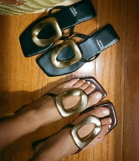 Jeffrey Campbell Linques Patent Leather Ornament Flats Sandals