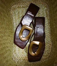 Jeffrey Campbell Linques Patent Leather Ornament Flats Sandals