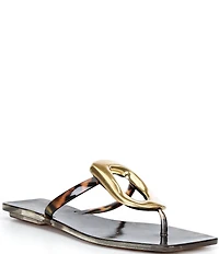 Jeffrey Campbell Linques Tortoise Jelly Ornament Flat Sandals