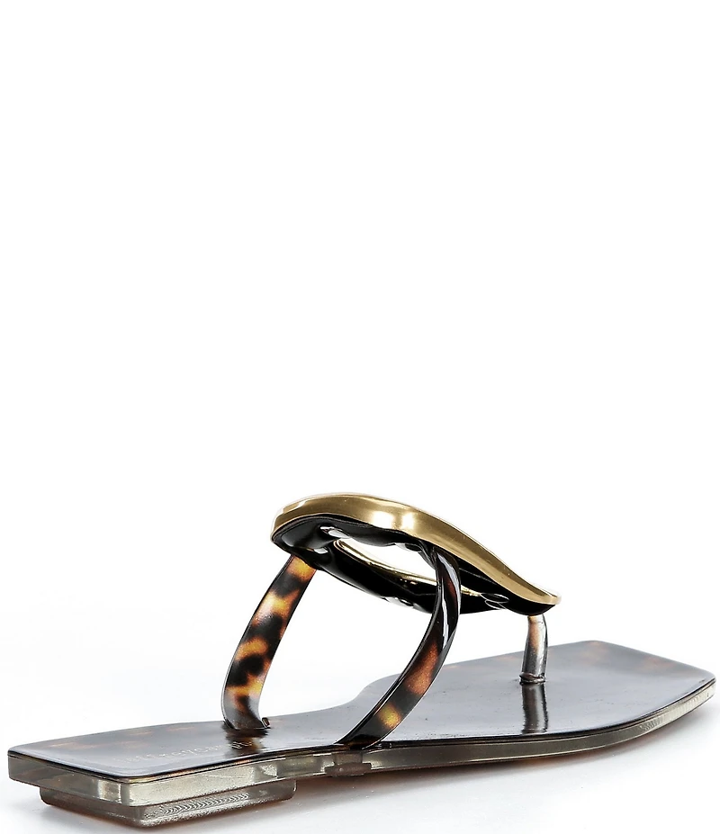 Jeffrey Campbell Linques Tortoise Jelly Ornament Flat Sandals