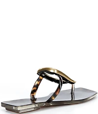 Jeffrey Campbell Linques Tortoise Jelly Ornament Flat Sandals
