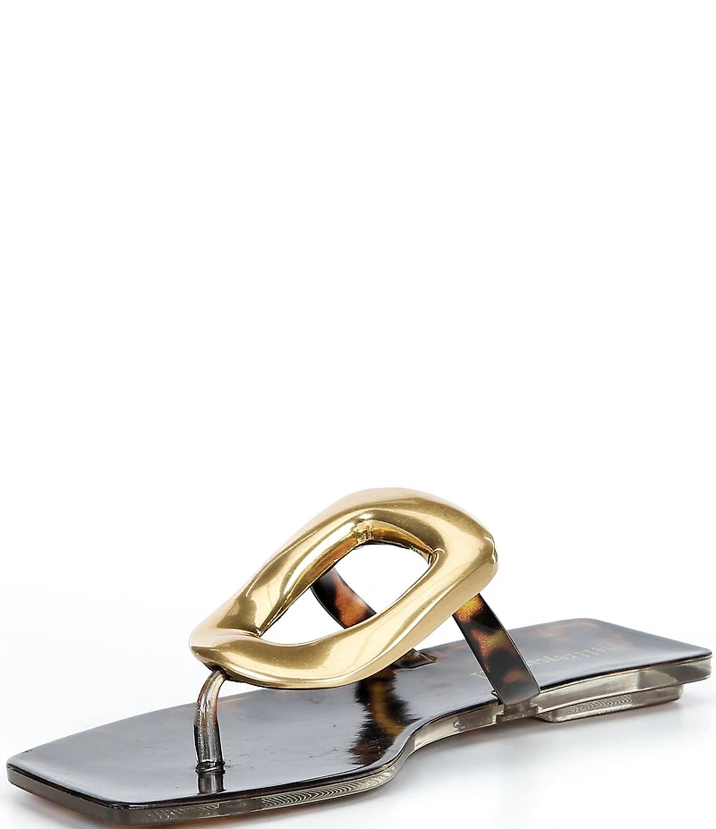 Jeffrey Campbell Linques Tortoise Jelly Ornament Flat Sandals