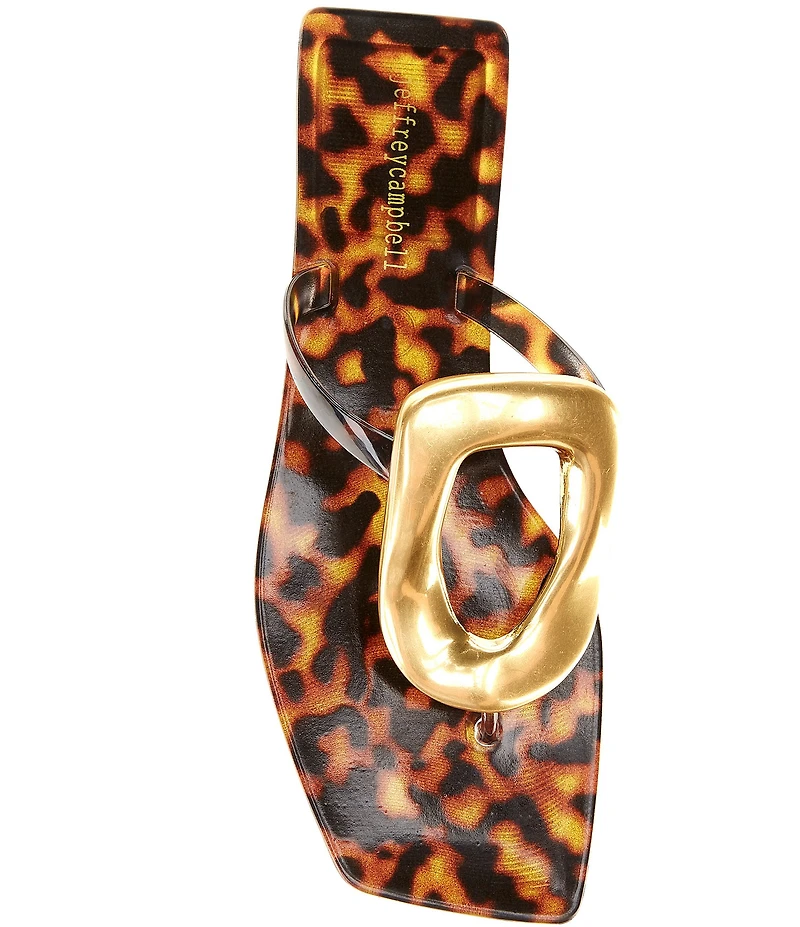 Jeffrey Campbell Linques Tortoise Jelly Ornament Flat Sandals